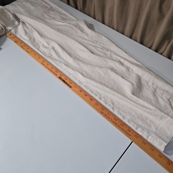 J Jill Pants Womens 18 Beige Linen‎ Blend Pull On Straight Leg Beach Coastal - Picture 10 of 13